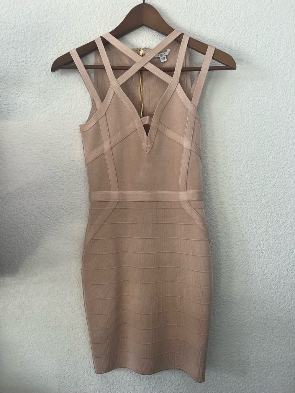 Guess Blush Pink Strappy Bandage Mini Dress
